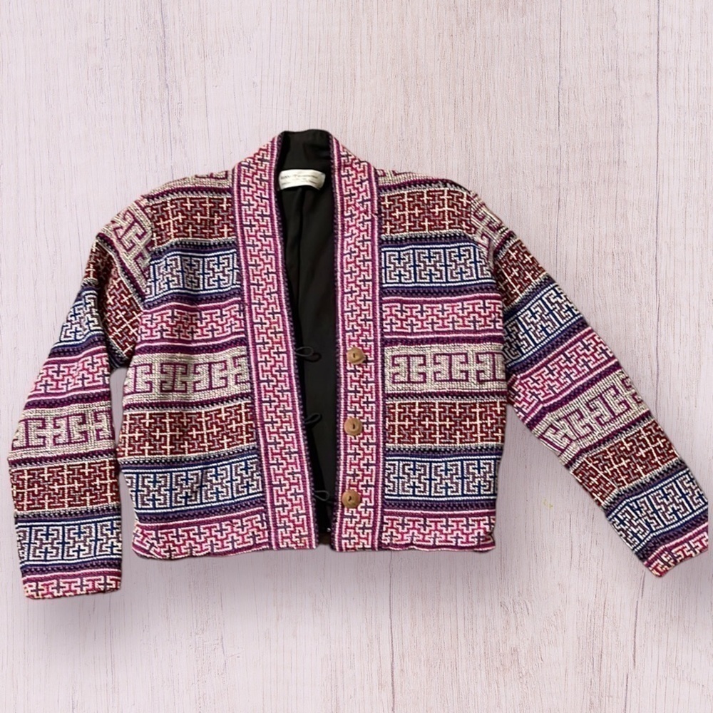 BENNETT of Centreville Embroidered Cotton Jacket Fits Like Medium Boho